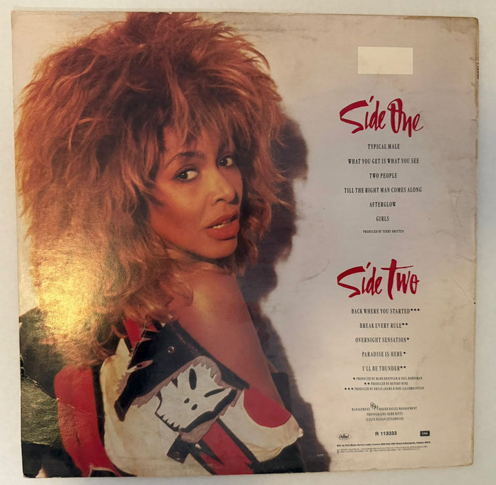 Tina Turner "Break Every Rule" original album LP signed with proof