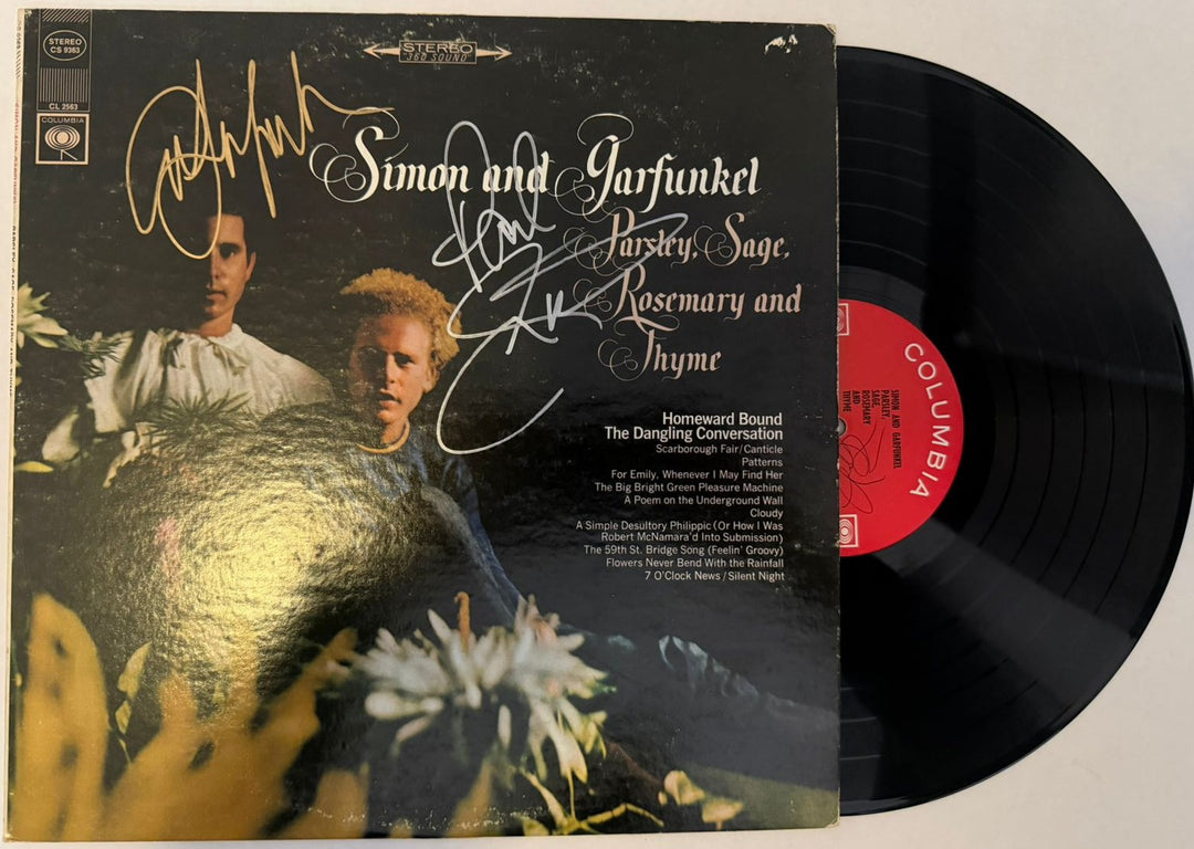 Paul Simon Art Garfunkel "Parsley Sage Rosemary and Thyme" original LP signed with proof