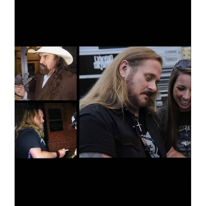 Lynrd Skynyrd black les paul electric guitar signed by 10 with lyrics incredible!