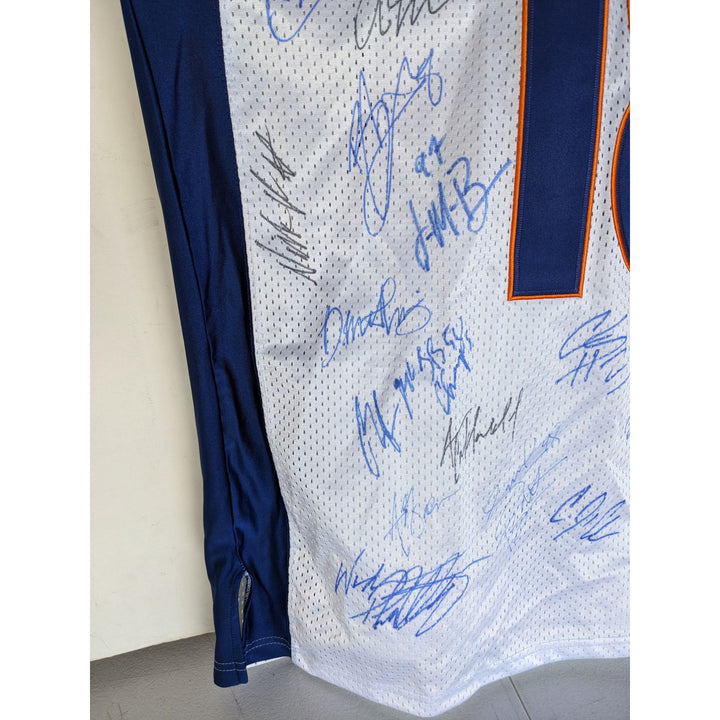 Denver Broncos 2015- 2016 Super Bowl champs Peyton Manning, John Elway, Von Miller team signed jersey with proof