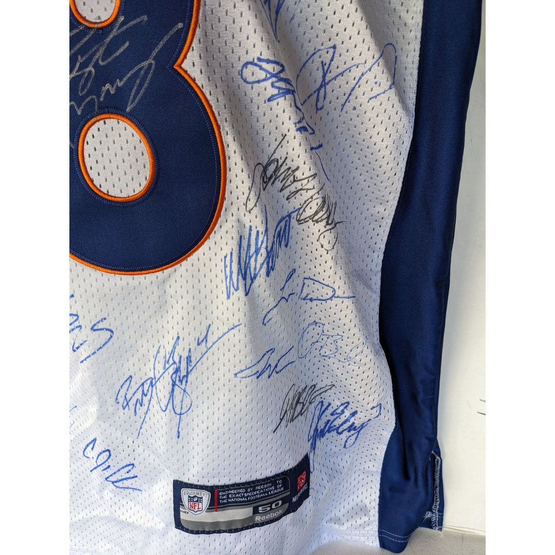 Denver Broncos 2015- 2016 Super Bowl champs Peyton Manning, John Elway, Von Miller team signed jersey with proof