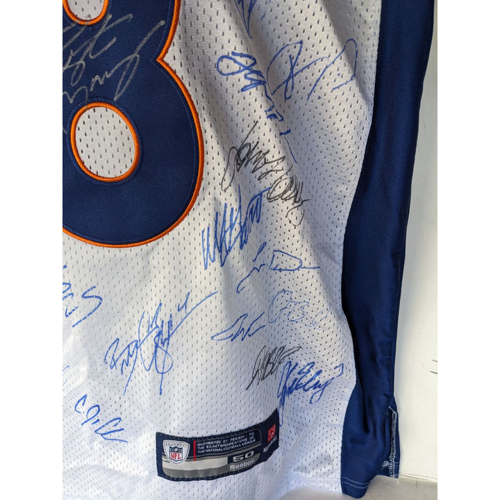 Denver Broncos 2015- 2016 Super Bowl champs Peyton Manning, John Elway, Von Miller team signed jersey with proof