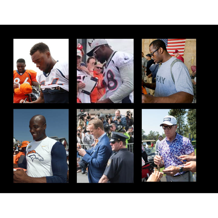 Denver Broncos 2015- 2016 Super Bowl champs Peyton Manning, John Elway, Von Miller team signed jersey with proof