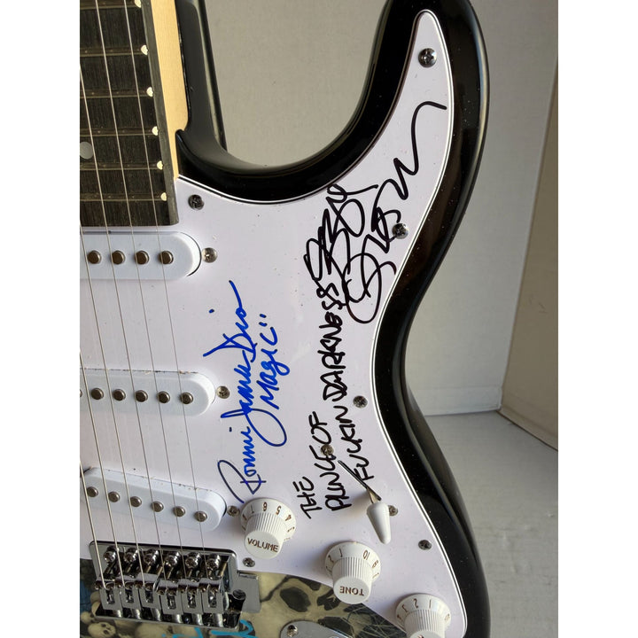 Black Sabbath Ronnie James Dio Ozzy Osbourne Tony Iommi Bill Ward Geezer Butler electric guitar signed with proof.