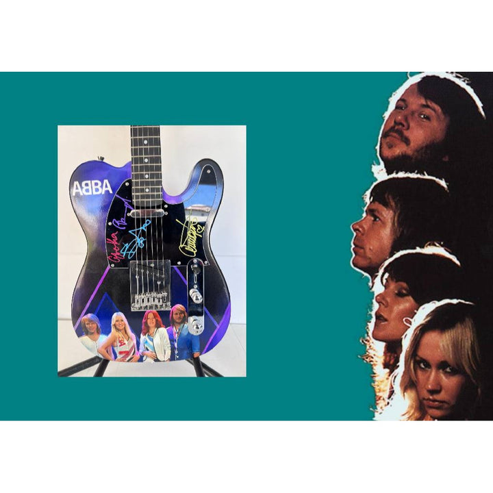 ABBA Agnetha Fältskog Anni-Frid Lyngstad Björn Ulvaeus Benny Andersson "One of a Kind" telecaster full size electric guitar signed.