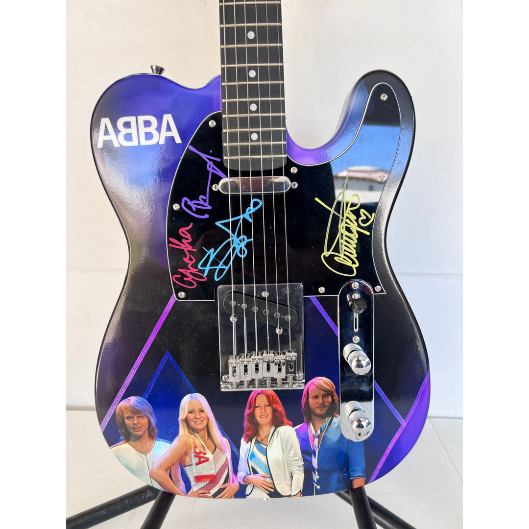 ABBA Agnetha Fältskog Anni-Frid Lyngstad Björn Ulvaeus Benny Andersson "One of a Kind" telecaster full size electric guitar signed.