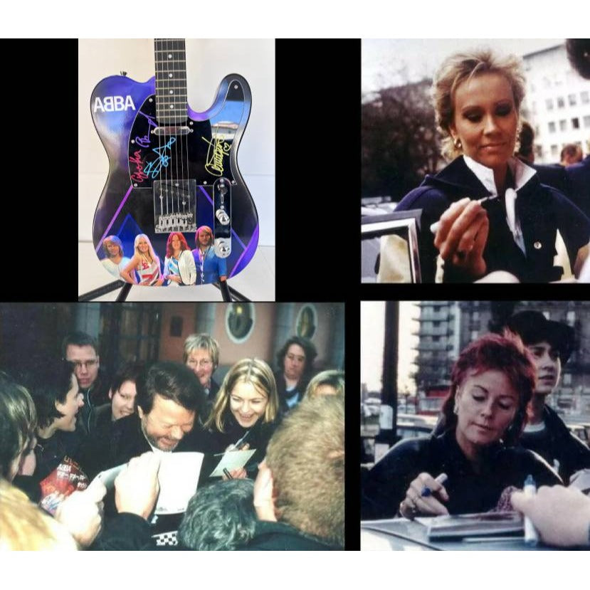 ABBA Agnetha Fältskog Anni-Frid Lyngstad Björn Ulvaeus Benny Andersson "One of a Kind" telecaster full size electric guitar signed.