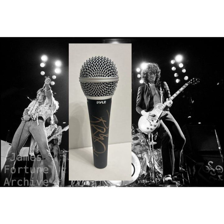 Robert Plant Led Zeppelin signed microphone with proof