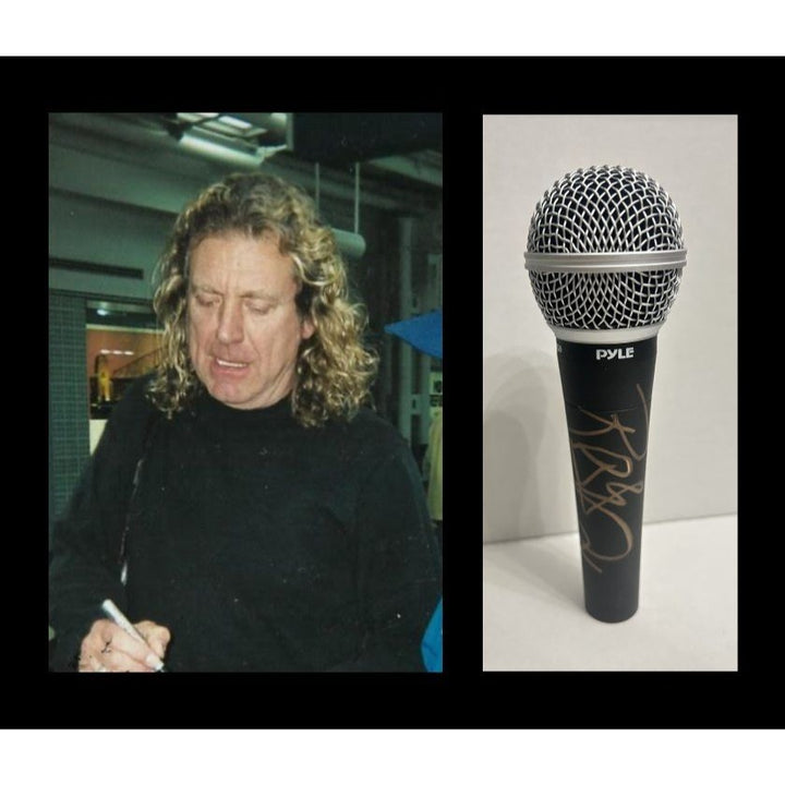 Robert Plant Led Zeppelin signed microphone with proof