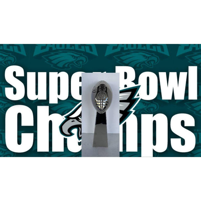 Jalen Hurts Philadelphia Eagles Super Bowl MVP full size metal Lombardi Trophy signed with proof