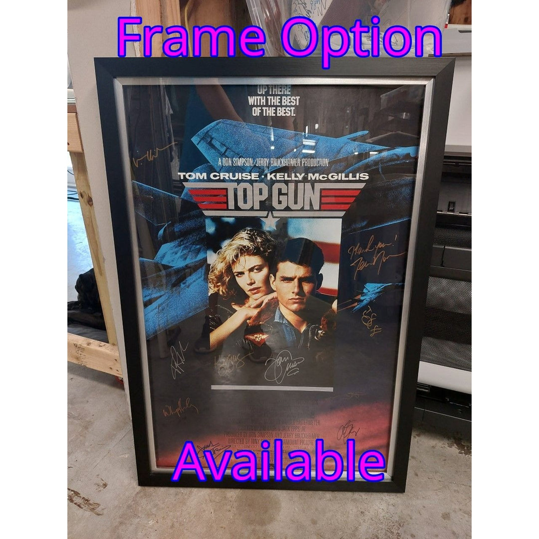Top Gun Tom Cruise, Kelly McGillis, Val Kilmer, Kenny Loggins, Terri Nunn signed 24x36 original poster with proof