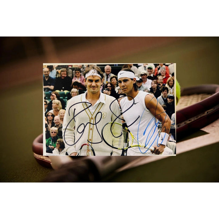 Roger Federer Raphael Nadal tennis Legends 5x7 photo signed with proof