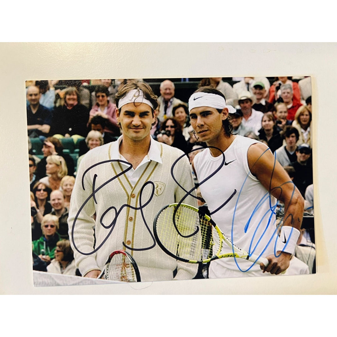 Roger Federer Raphael Nadal tennis Legends 5x7 photo signed with proof