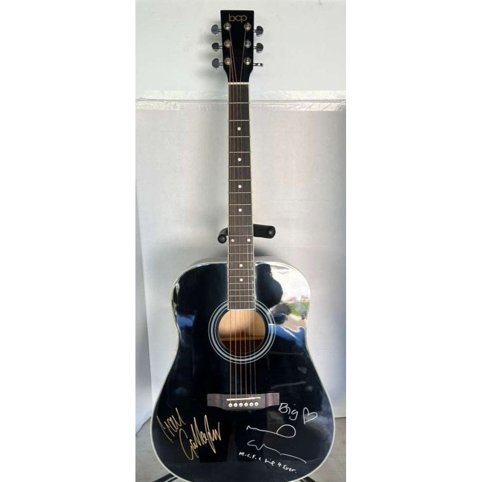 Noel Gallagher & Liam Gallagher Oasis full size acoustic guitar signed with proof