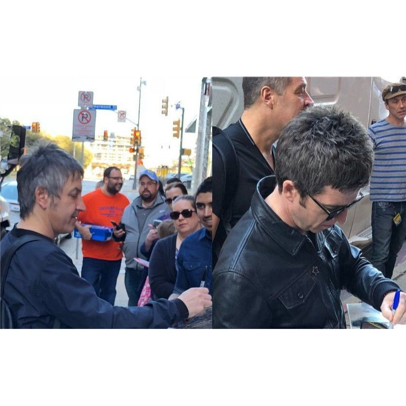 Noel Gallagher & Liam Gallagher Oasis full size acoustic guitar signed with proof