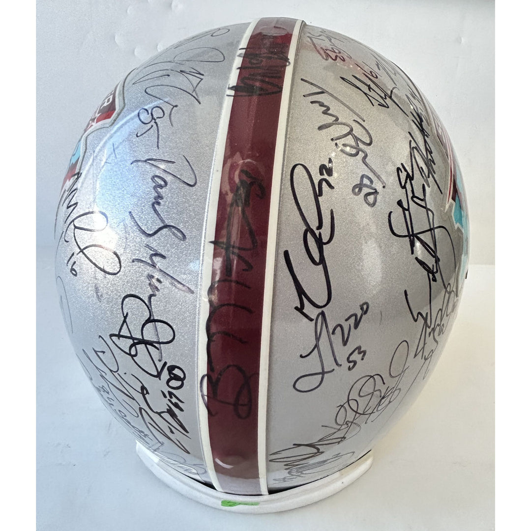 Superbowl XLII Riddell Pro authentic team signed helmet Wes Welker , Tom Brady, Bill Belachick, Teddy Bruschi, Randy Moss New England