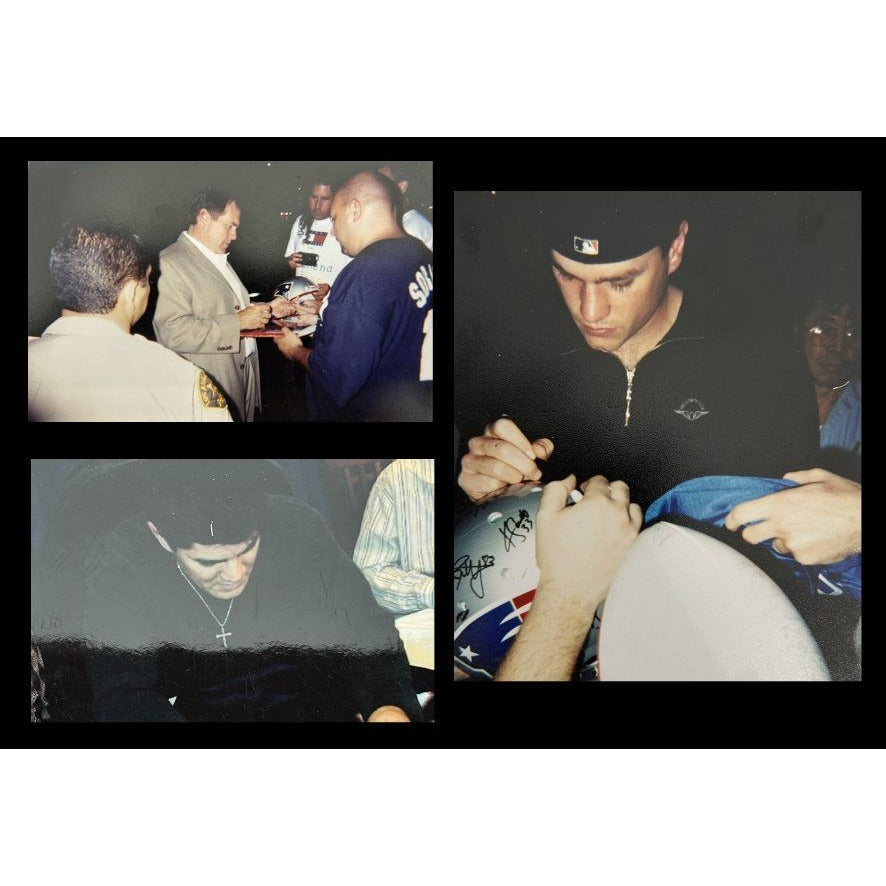 Superbowl XLII Riddell Pro authentic team signed helmet Wes Welker , Tom Brady, Bill Belachick, Teddy Bruschi, Randy Moss New England