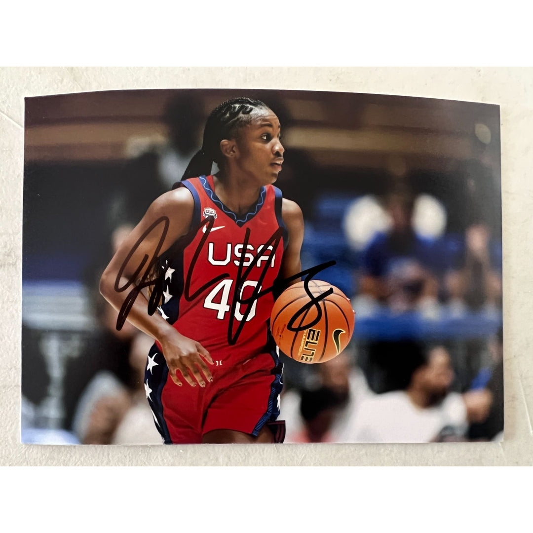 Jackie Young USA Women Basketball Team 5x7 signed