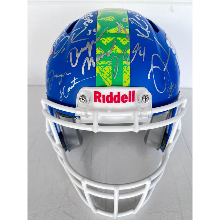 Super Bowl LIX 2025 Philadelphia Eagles pro game model helmet team signed with 40 plus signatures & signing proof .