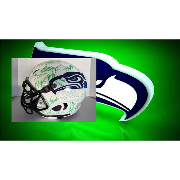 Seattle Seahawks pro model helmet 2025 team signed with proof (40 plus signatures)