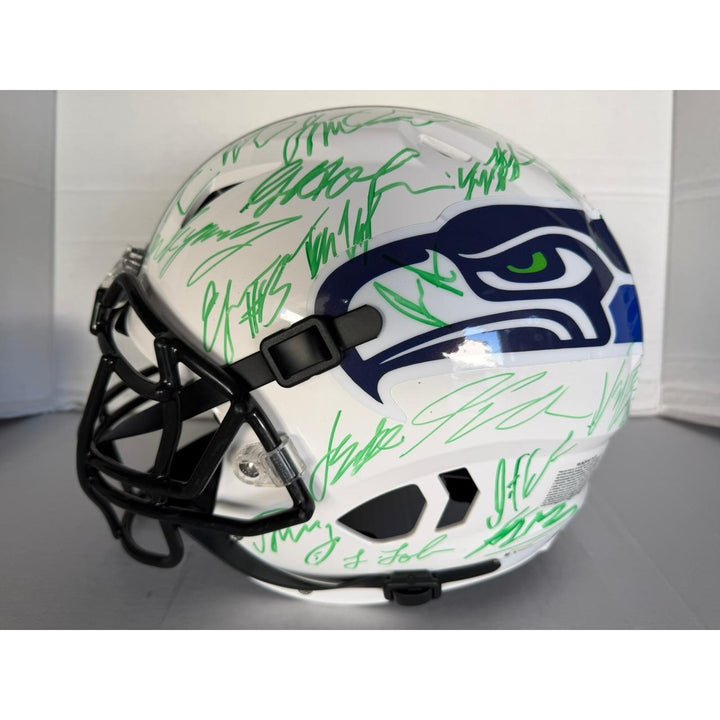 Seattle Seahawks pro model helmet 2025 team signed with proof (40 plus signatures)