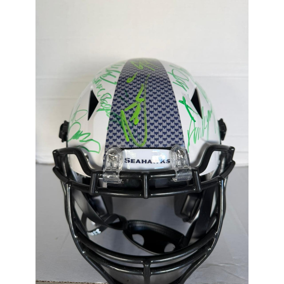 Seattle Seahawks pro model helmet 2025 team signed with proof (40 plus signatures)