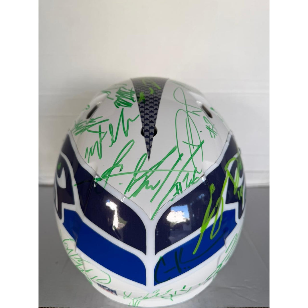 Seattle Seahawks pro model helmet 2025 team signed with proof (40 plus signatures)