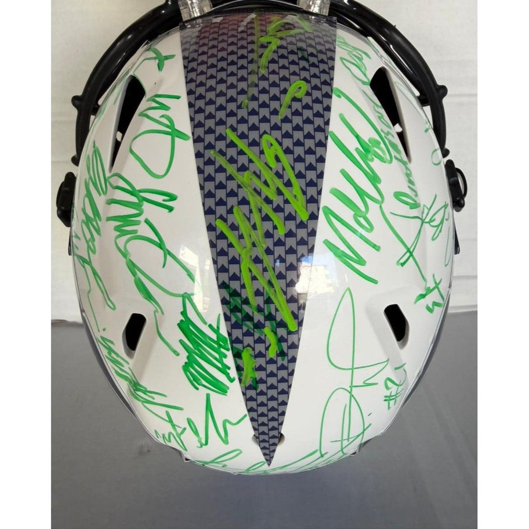 Seattle Seahawks pro model helmet 2025 team signed with proof (40 plus signatures)