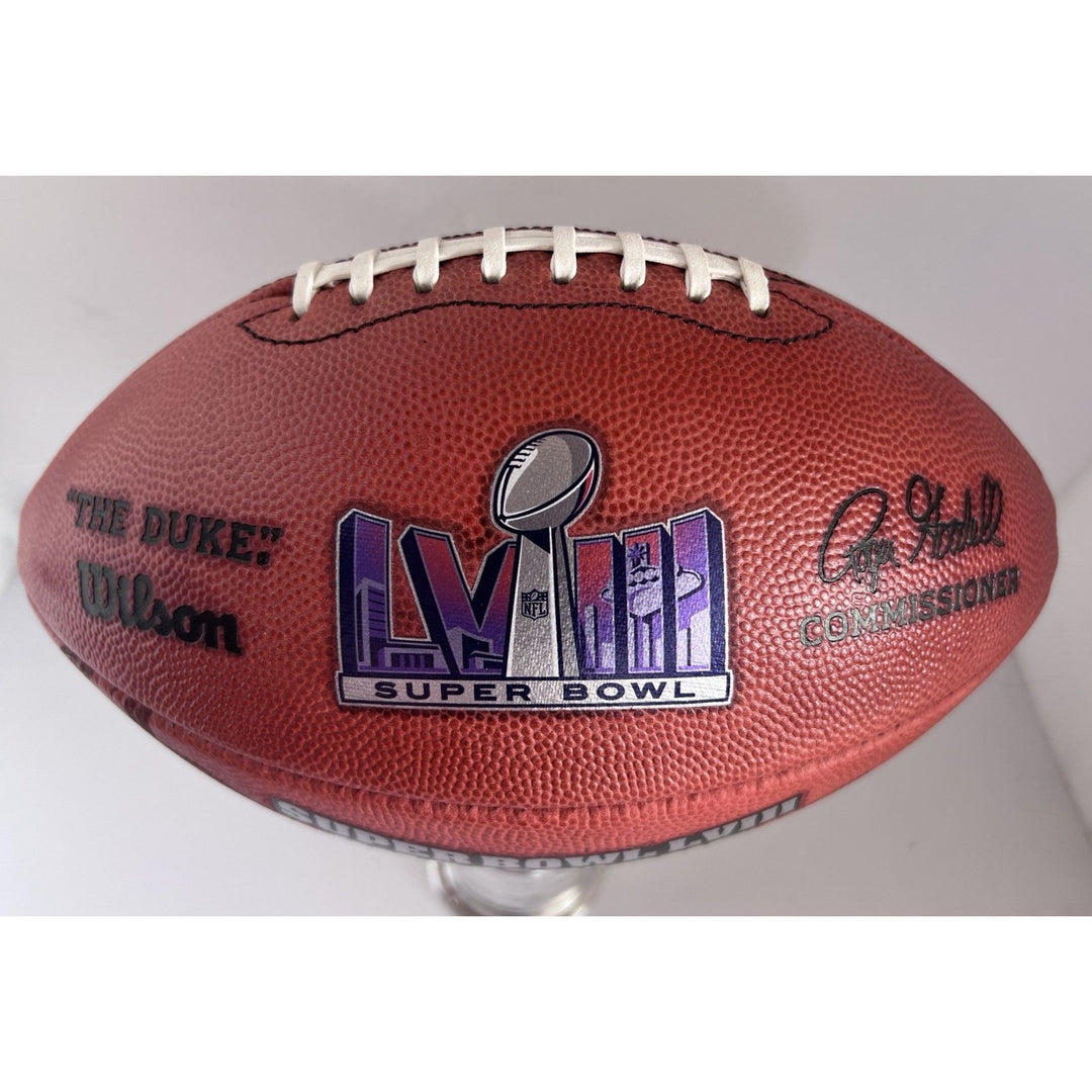 Patrick Mahomes Super Bowl 58 limited edition Super Bowl game football signed with proof