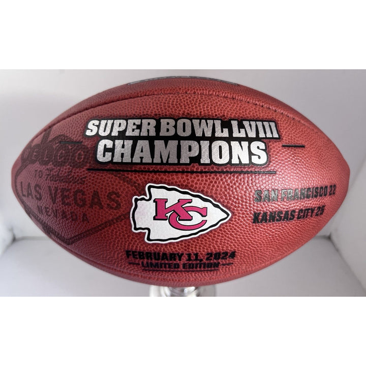 Patrick Mahomes Super Bowl 58 limited edition Super Bowl game football signed with proof