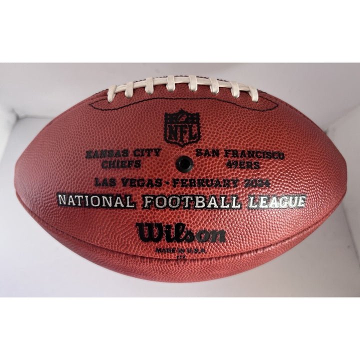 Patrick Mahomes Super Bowl 58 limited edition Super Bowl game football signed with proof