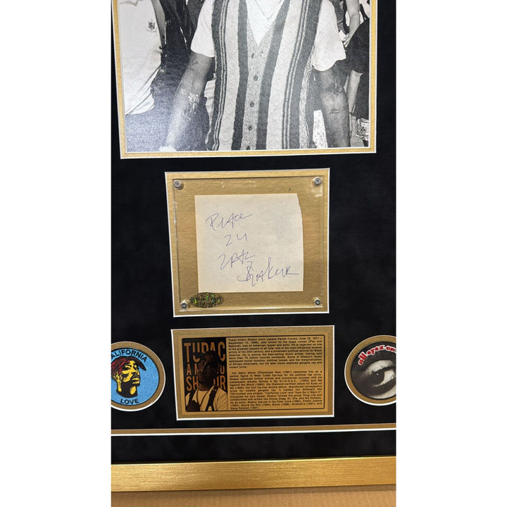 Tupac Shakur 4x5 autograph book page signed with proof & museum quality frame