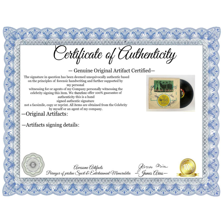 Duran Duran "The Wild Boys" signed LP with proof