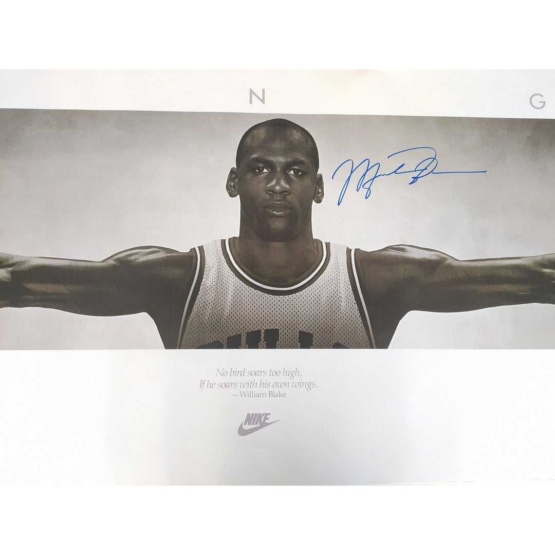 Jordan Signed Air Jordan Wings Poster Michael Jordan Wings Chicago