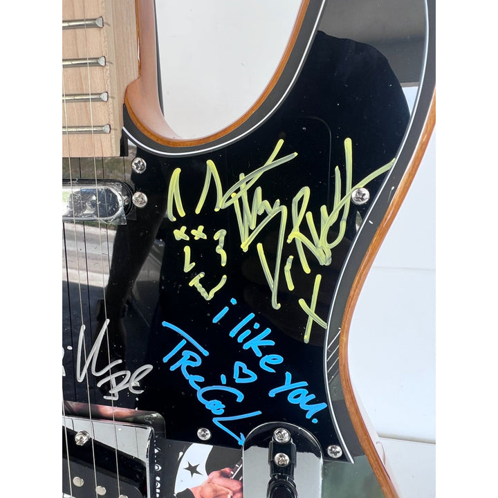 Green Day  Billie Joe Armstrong  Tré Cool Telecaster electric guitar signed with proof.