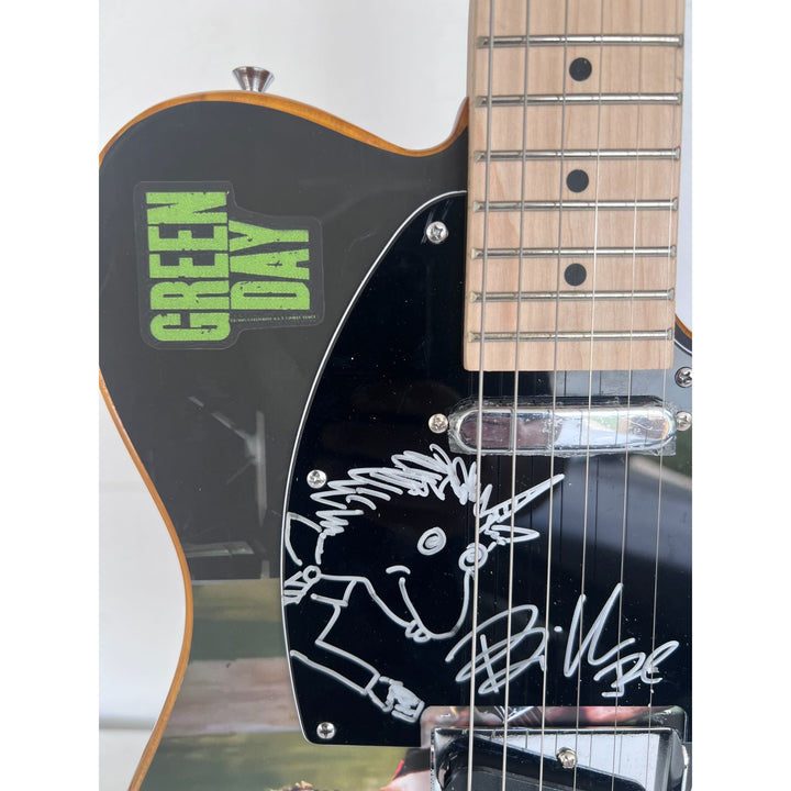 Green Day  Billie Joe Armstrong  Tré Cool Telecaster electric guitar signed with proof.