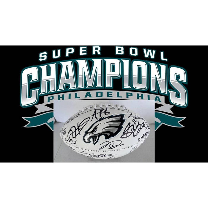 Philadelphia  Eagles 24-25 Super Bowl champs full size football team signed with proof