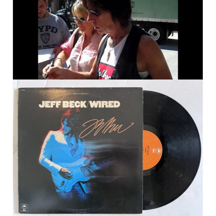 Jeff Beck original LP signed with proof