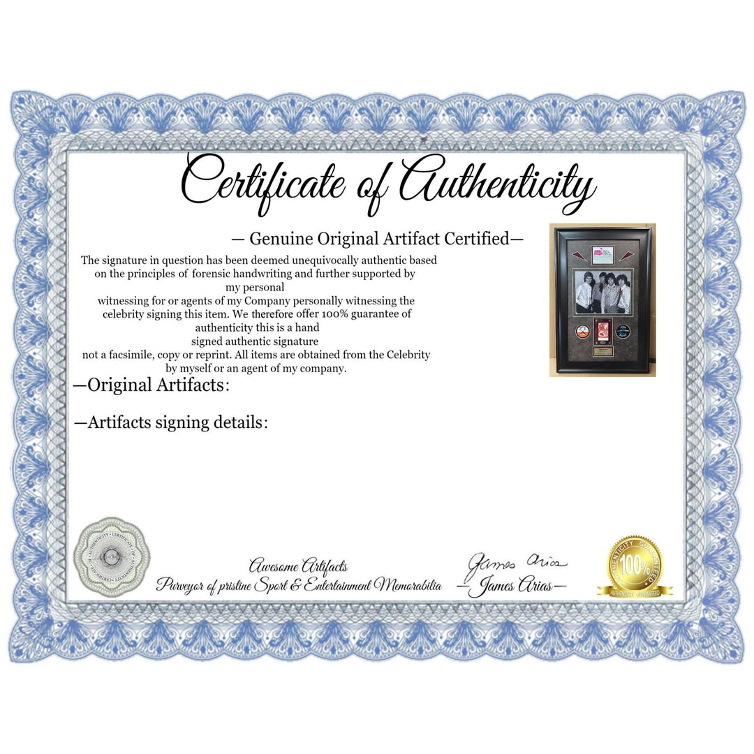 Pink Floyd 11x14 photo signed Roger Waters Nick Mason Richard Wright and original concert ticket signed by Syd Barrett with proof.