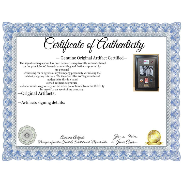 Pink Floyd 11x14 photo signed Roger Waters Nick Mason Richard Wright and original concert ticket signed by Syd Barrett with proof.