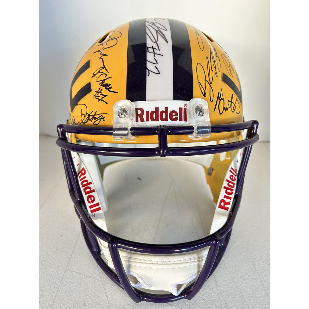Joe Burrow Ja'Marr Chase LSU Tigers full size National Champions Ridell helmet signed with with proof