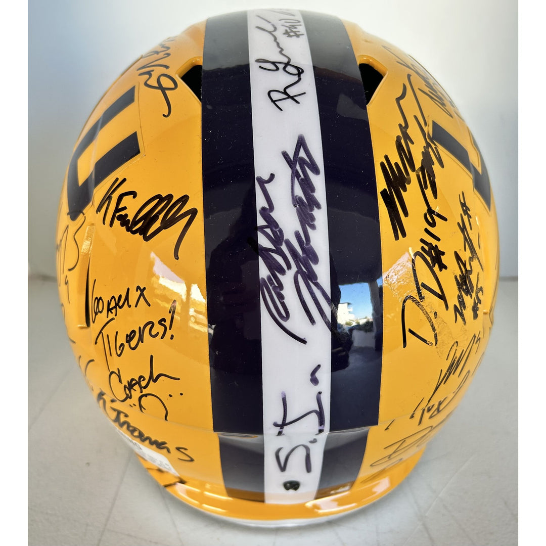 Joe Burrow Ja'Marr Chase LSU Tigers full size National Champions Ridell helmet signed with with proof