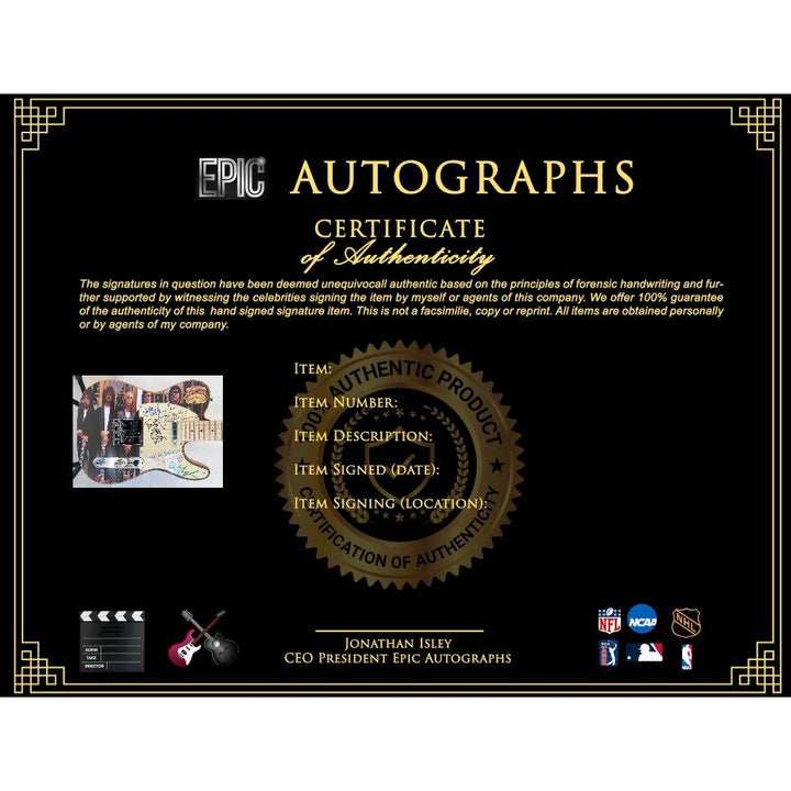 Traveling  Wilburys Roy Orbison Jeff Lynne Bob Dylan Tom Petty George Harrison full size electric guitar signed  with proof