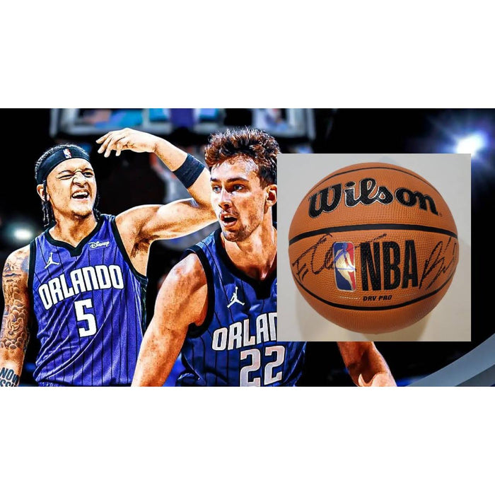 Orlando magic Franz Wagner Paolo Banchero Wilson basketball signed with proof.