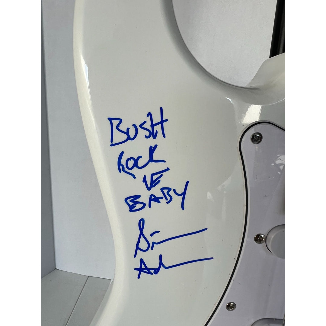 Vintage Guns N Roses signed electric guitar with inscriptions Axl Rose, Slash, Duff McKagan, Steven Adler,  Izzy Stradlin, signed with proof