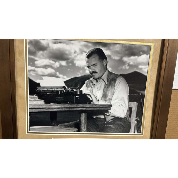 Ernest Hemingway vintage autograph book page signed with proof and museum quality frame 