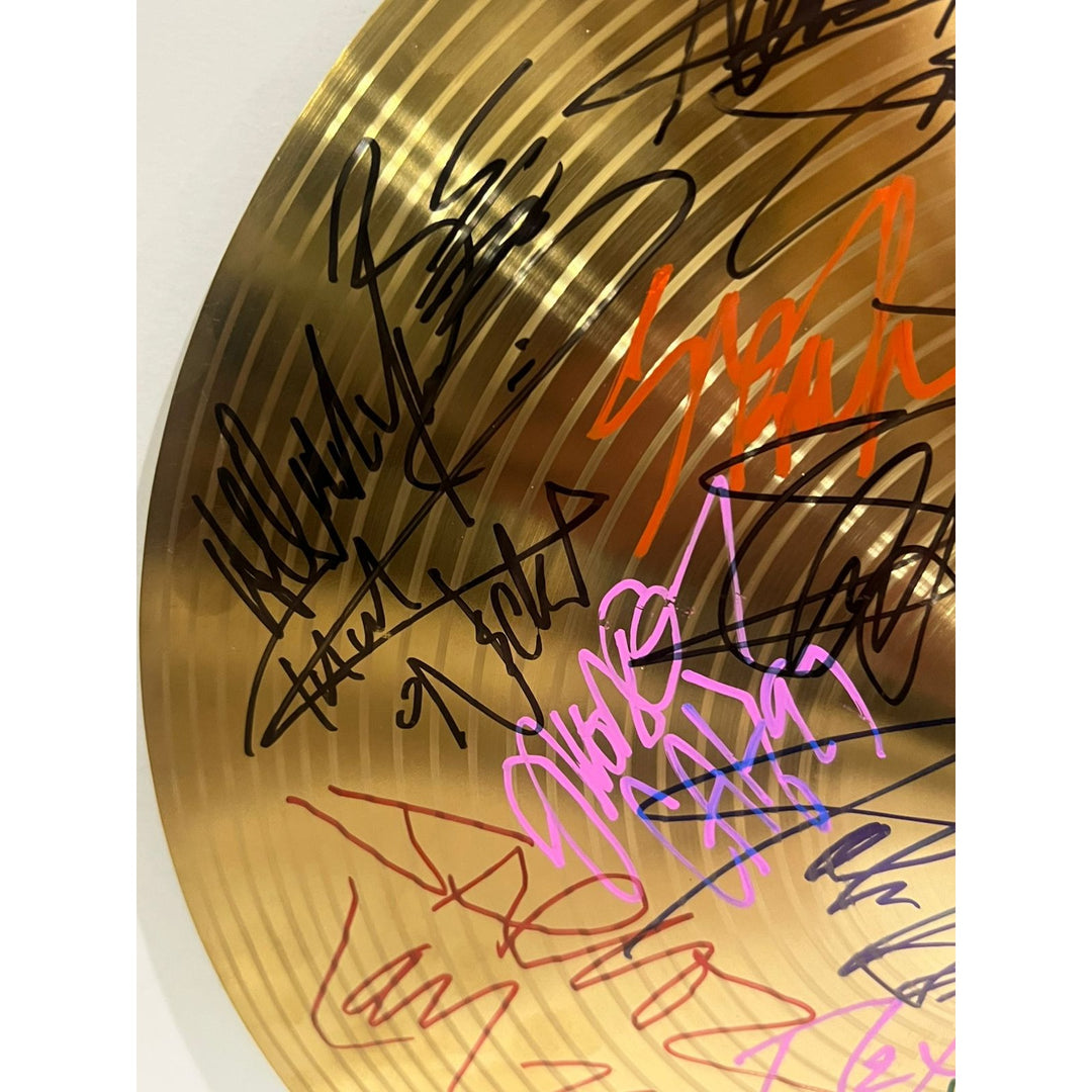 Heavy Metal Legends Black Sabbath, Metallica, Pantera, Slayer, Judas Priest, cymbal signed with proof