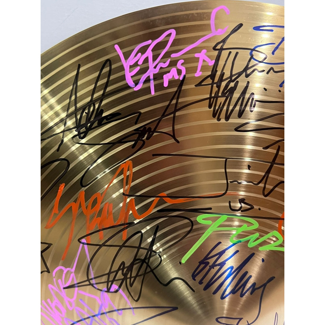 Heavy Metal Legends Black Sabbath, Metallica, Pantera, Slayer, Judas Priest, cymbal signed with proof