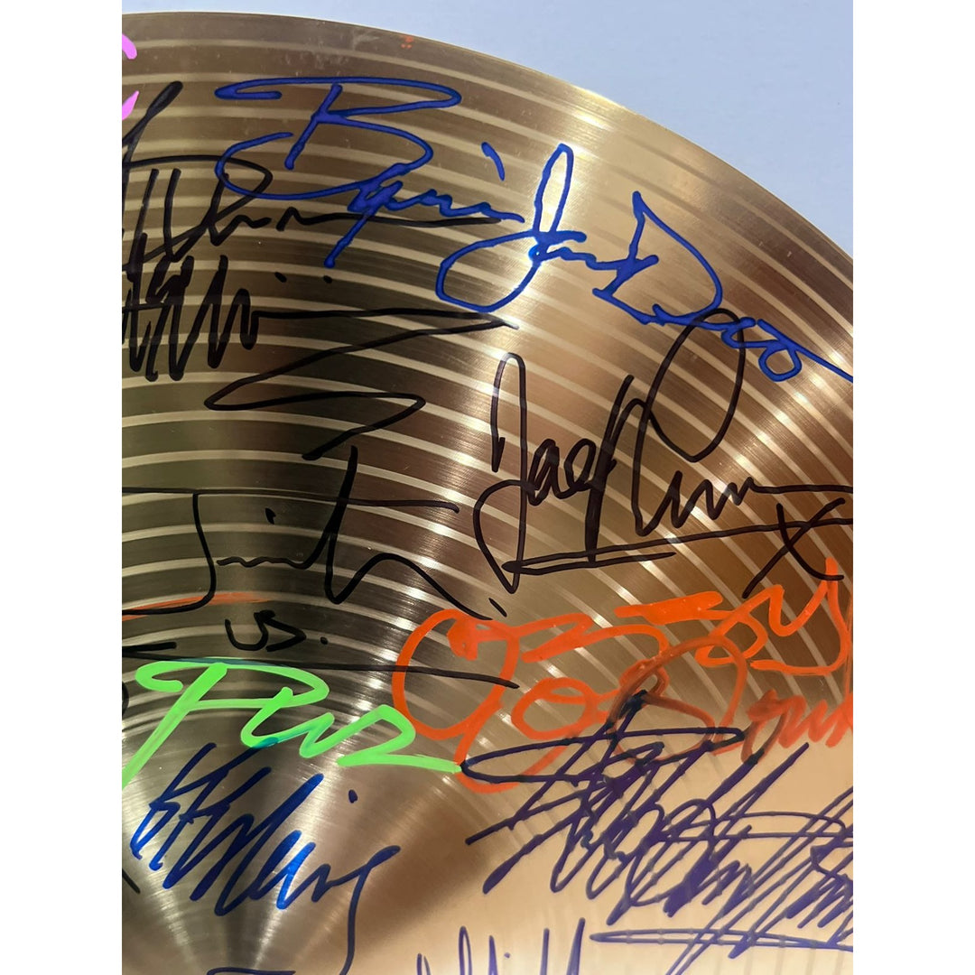 Heavy Metal Legends Black Sabbath, Metallica, Pantera, Slayer, Judas Priest, cymbal signed with proof