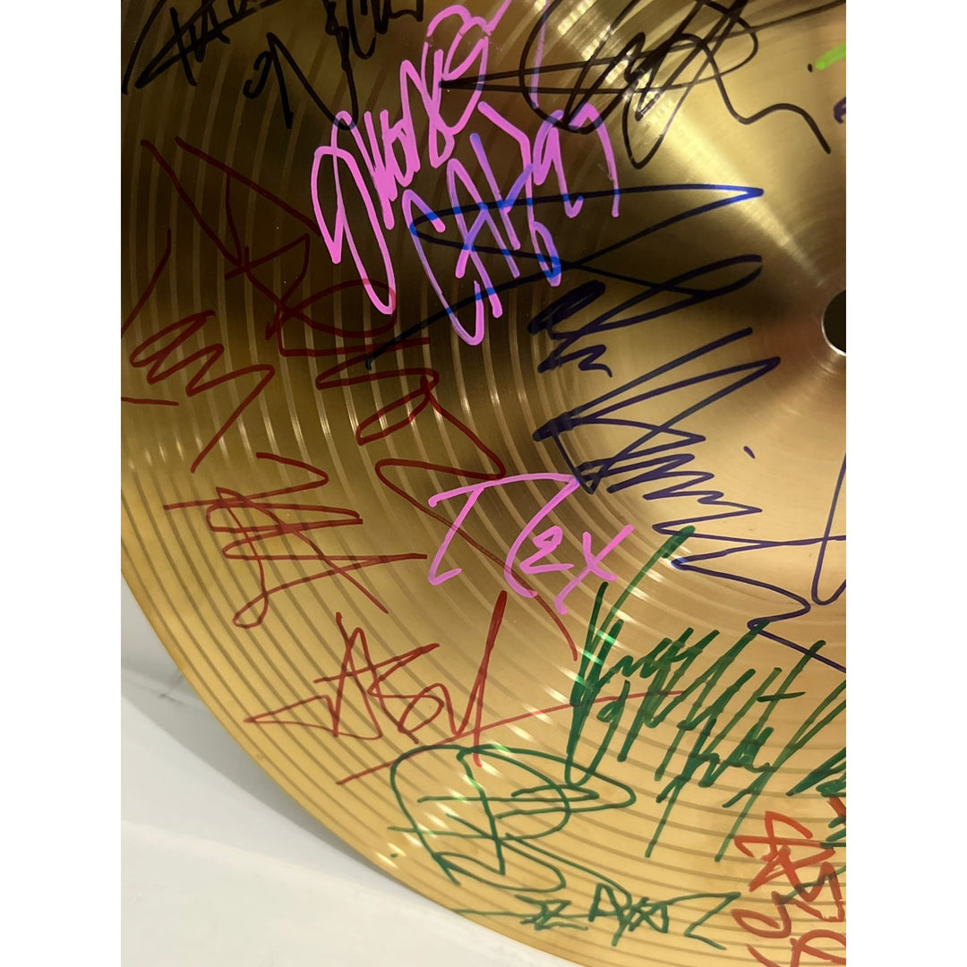 Heavy Metal Legends Black Sabbath, Metallica, Pantera, Slayer, Judas Priest, cymbal signed with proof